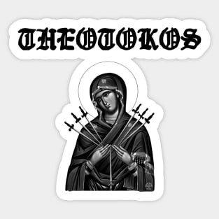 Theotokos Virgin Mary Seven Swords Icon Sticker